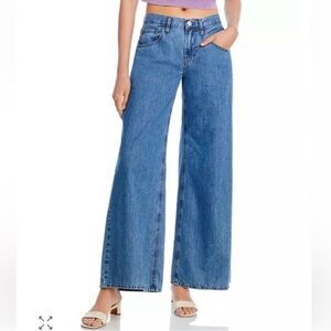 Frame denim le mid wide leg jeans in color happy indigo